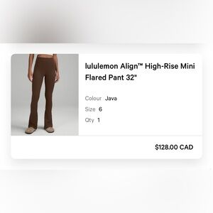 lululemon Align™ High-Rise Mini Flared Pant 32" - Size 6